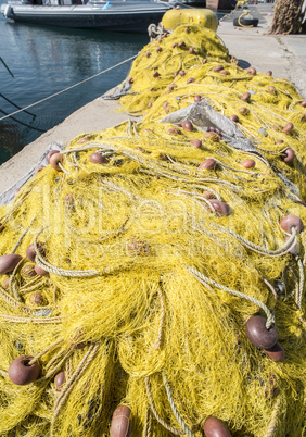 Fishnets on fish boat