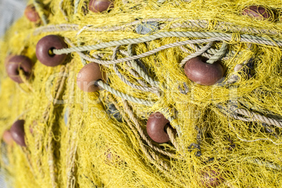 Fishnets on fish boat