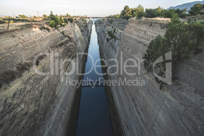 Canal for the passage of vessels in Corinth