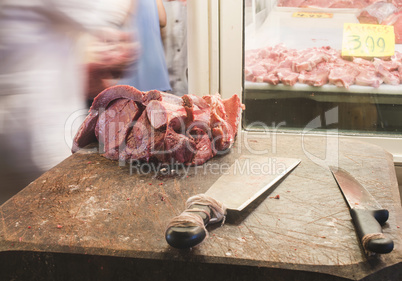 Meat in the market