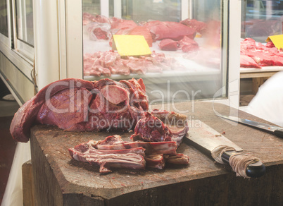 Meat in the market