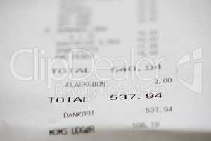 Danish shpping receipt