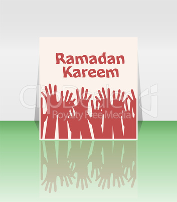Arabic Islamic calligraphy of text Ramadan Kareem on invitation background