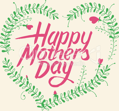 Happy mothers day, vintage typographical card, vector illustration.