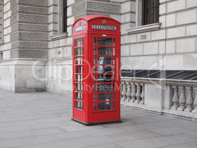 Red phone box in London