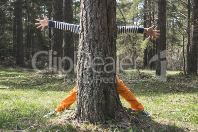 Child play in the forest