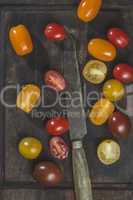 Multicolored cherry tomatoes