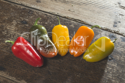 Multicolored peppers