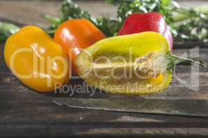 Multicolored peppers