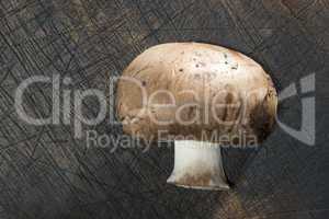 Mushrooms on wooden table