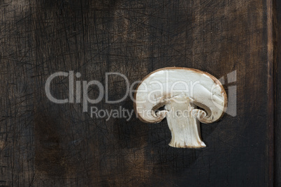 Mushrooms on wooden table