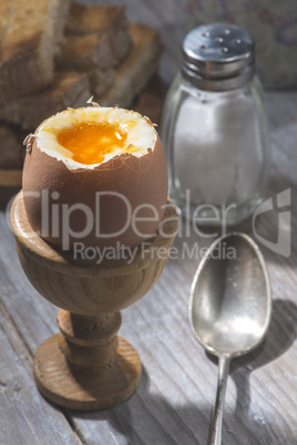 Boiled eggs breakfast table