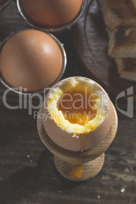 Boiled eggs breakfast table