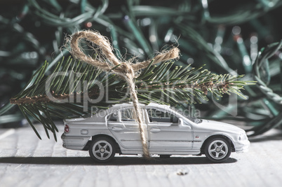 Christmas tree on car