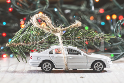 Christmas tree on car