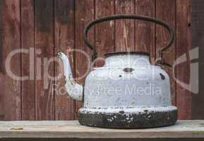 Old metal teapot
