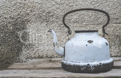 Old metal teapot