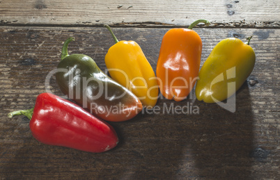 Multicolored peppers