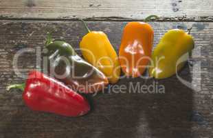 Multicolored peppers