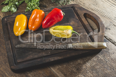 Multicolored peppers