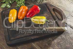 Multicolored peppers