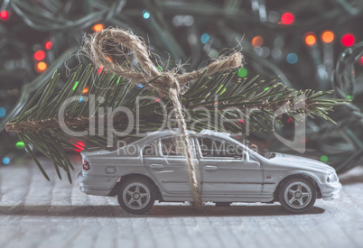 Christmas tree on car