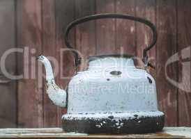 Old metal teapot
