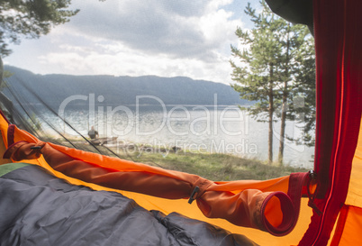 View from inside the tent.