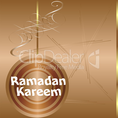 Calligraphy of Arabic text of Ramadan Kareem for the celebration of Muslim community festival