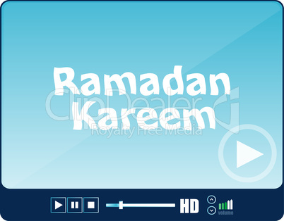 media player with ramadan kareem word on it