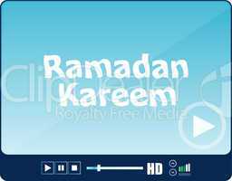 media player with ramadan kareem word on it