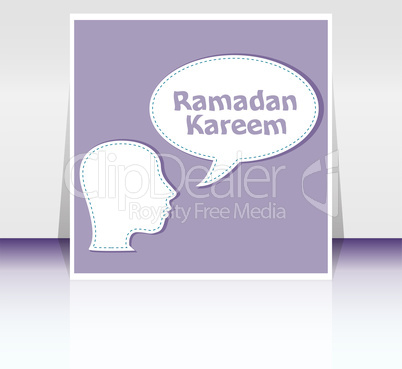 man head with speech bubbles with Ramadan Kareem word on it