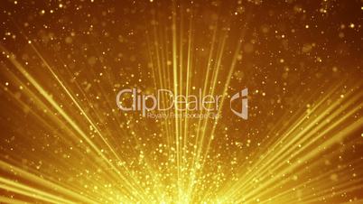 golden light rays and particles loopable background