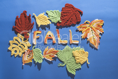 Knitted autumn leaves