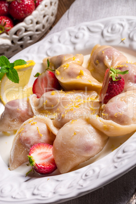 pierogi with strawberries