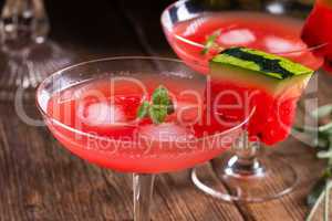 Watermelon juice with ice