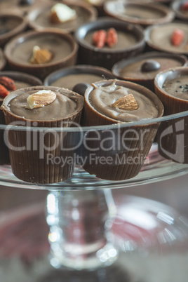 Chocolates in a luxurious glass dish