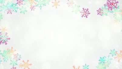 multicolor snowflakes frame loopable background