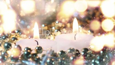 candles and christmas stars loopable background