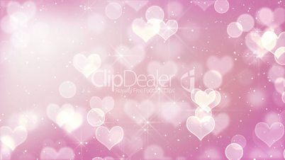 pink heart bokeh lights and stars loopable