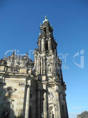 Turm an der Kathedrale in Dresden