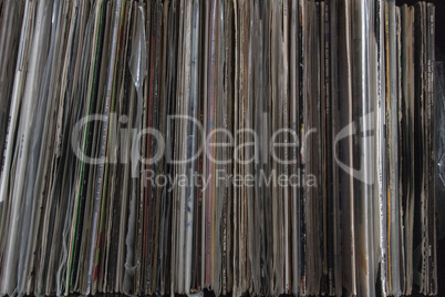stack of vinyl recordings