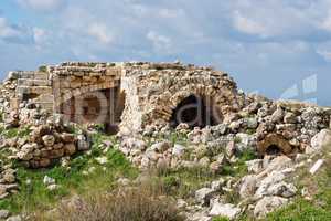 Ruins of crusader castle Bayt Itab near Jerusalem, Israel