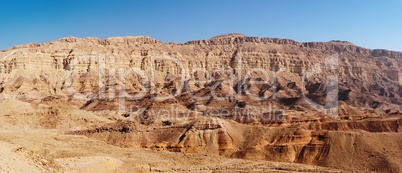 Rim wall of the Small Crater (Makhtesh Katan) in Israel's Negev desert