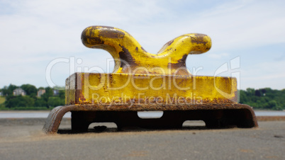 old rusty bollard