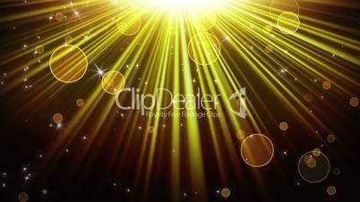 gold rays of light and stars loopable background