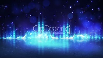 blue equalizer with reflection loopable paty background