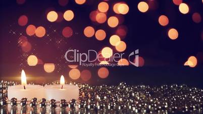 two candles and bokeh lights loopable romantic background