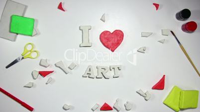 I love art sign stop motion animation