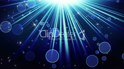 blue rays of light and stars loopable background